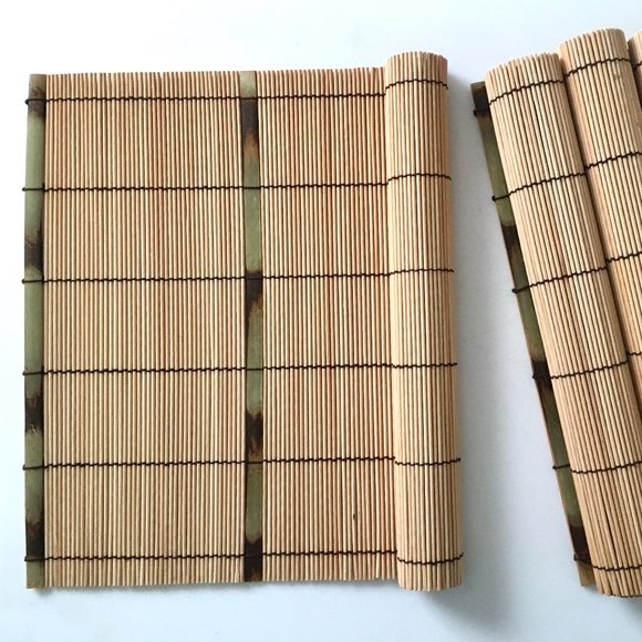 Set of 4 (Four) Bamboo Sudare Eco-Friendly Placemats Light Brown - Picture 4 of 6